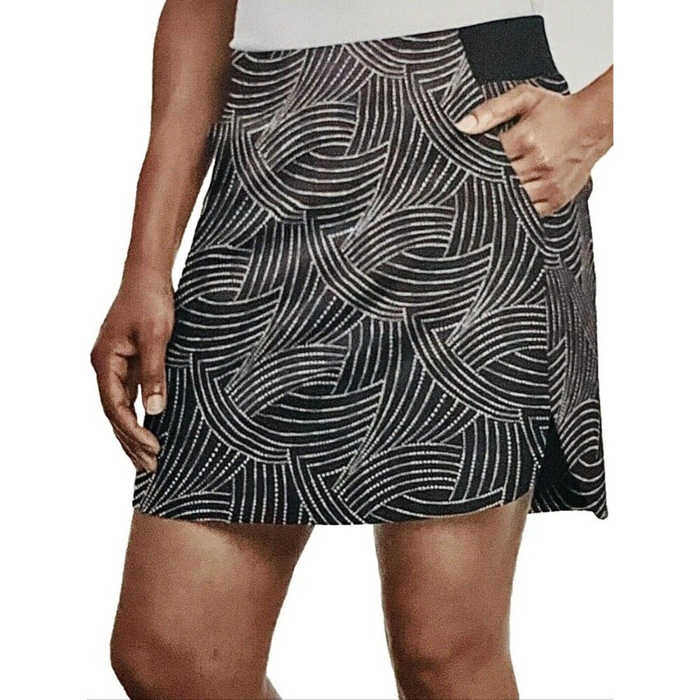 Cypress Club Smoothing Waistband Golf Skort Skirt Size Small Black AD-2242